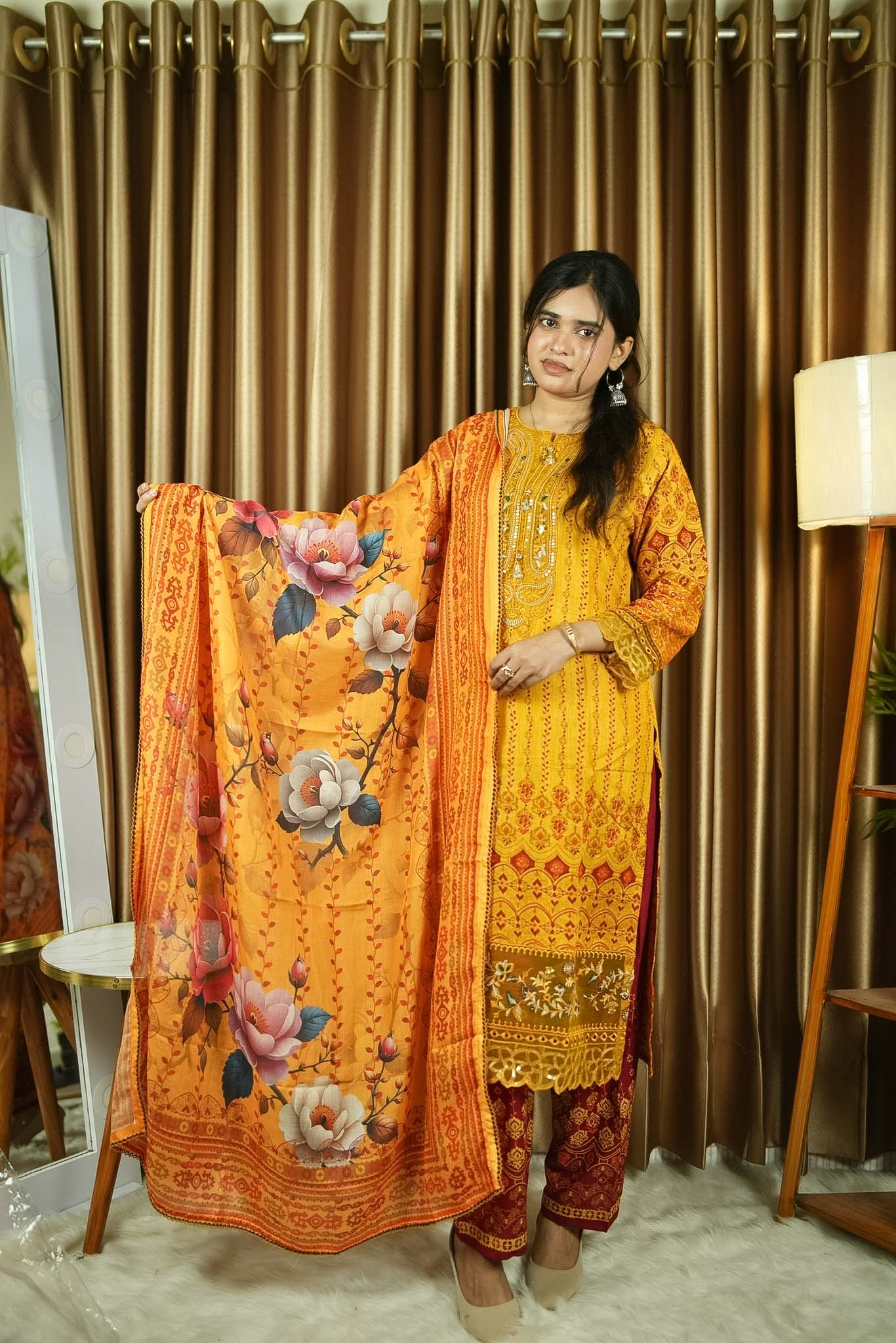 STITCHED THREEPIECE  MUSTARD