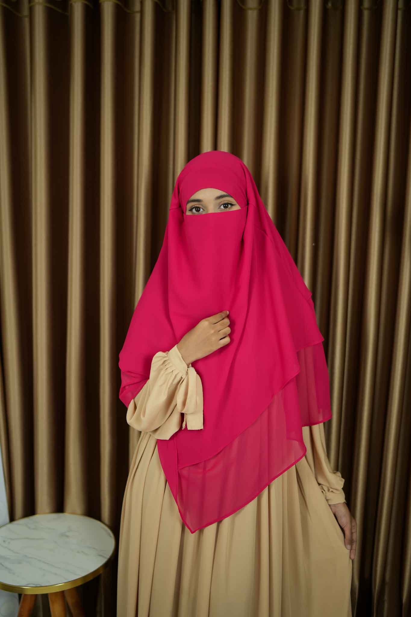 PINK THREE LAYER READY HIJAB